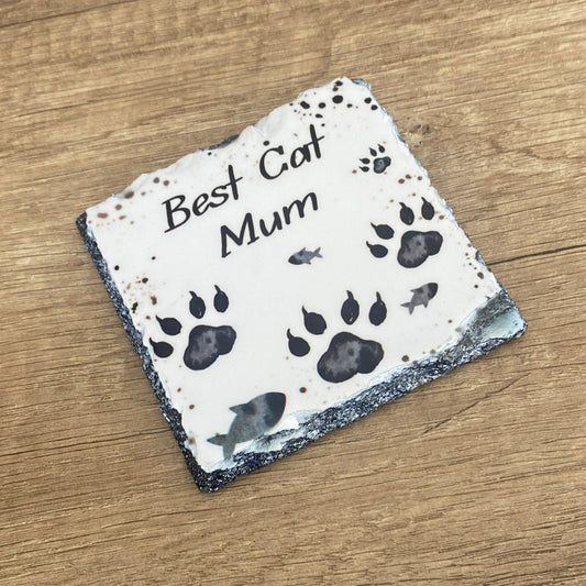 Best Cat Mum-Slate coaster