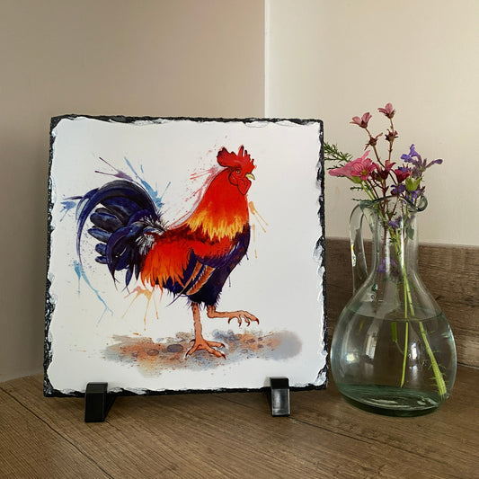 Rooster-rock slate-home decor