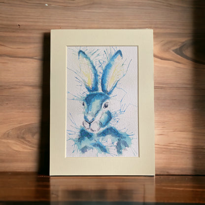 'Blue Hare' British Wildlife Artwork Print