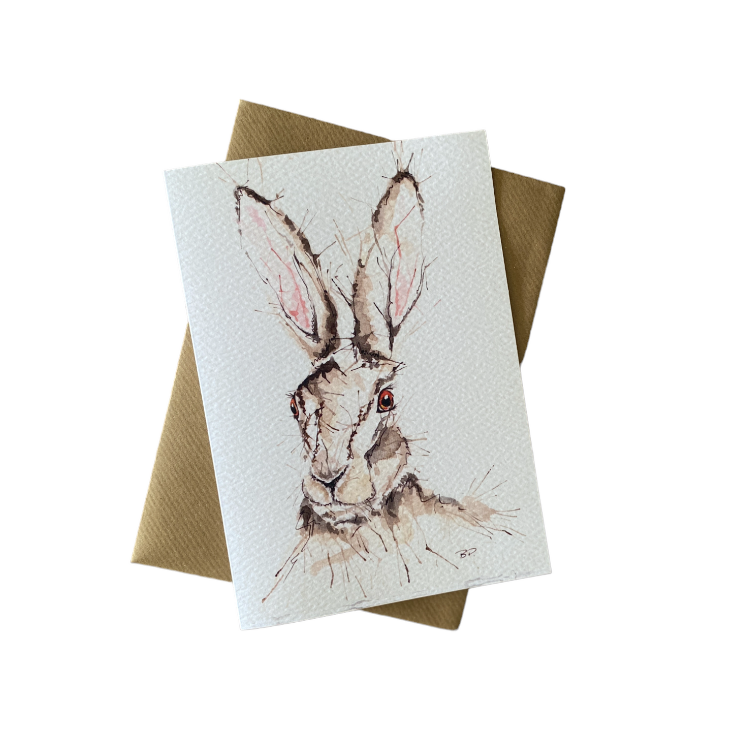 European Hare Blank Greetings Card