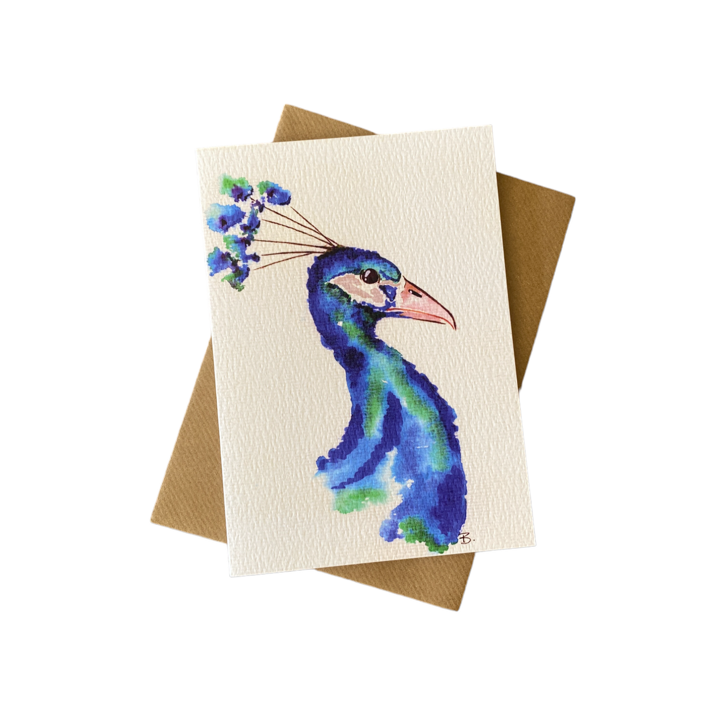 Peacock Blank Greetings Card