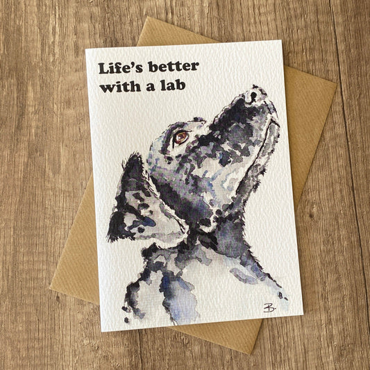 life is better with a lab plain blank card