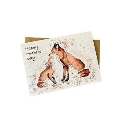 Fox and Cub Mothers Day Card