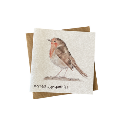 'Deepest Sympathies' Red Robin Sympathy Card
