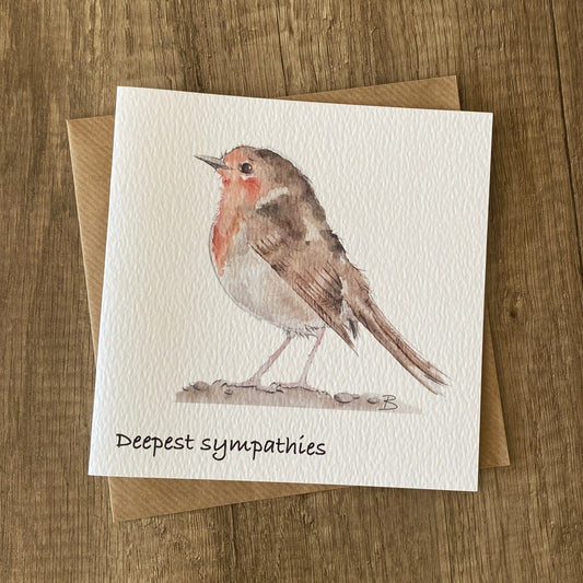 Deepest sympathies robin card