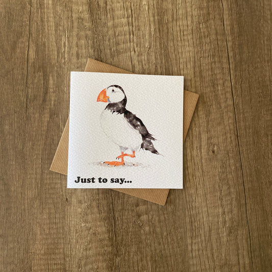 Puffin just to say notecard