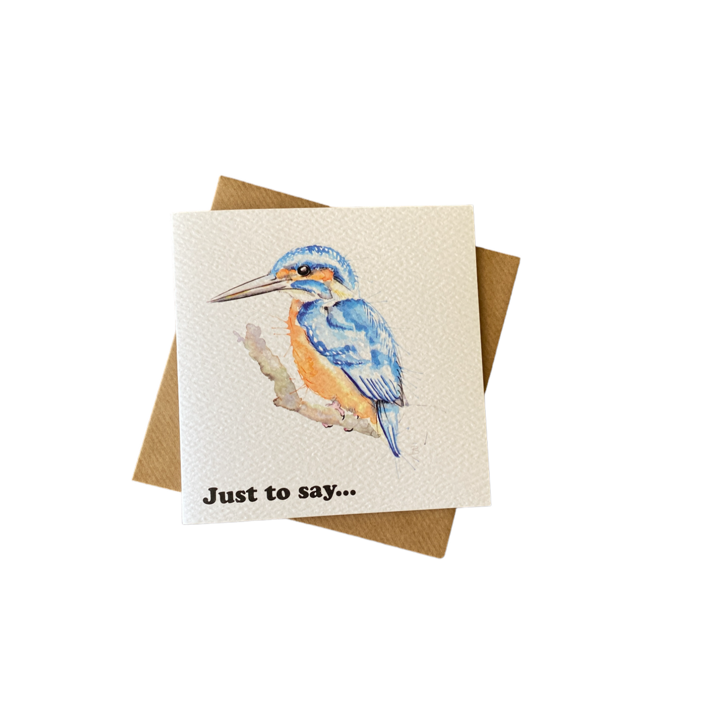 'Catch of the Day' Kingfisher "Just to say" Notecard