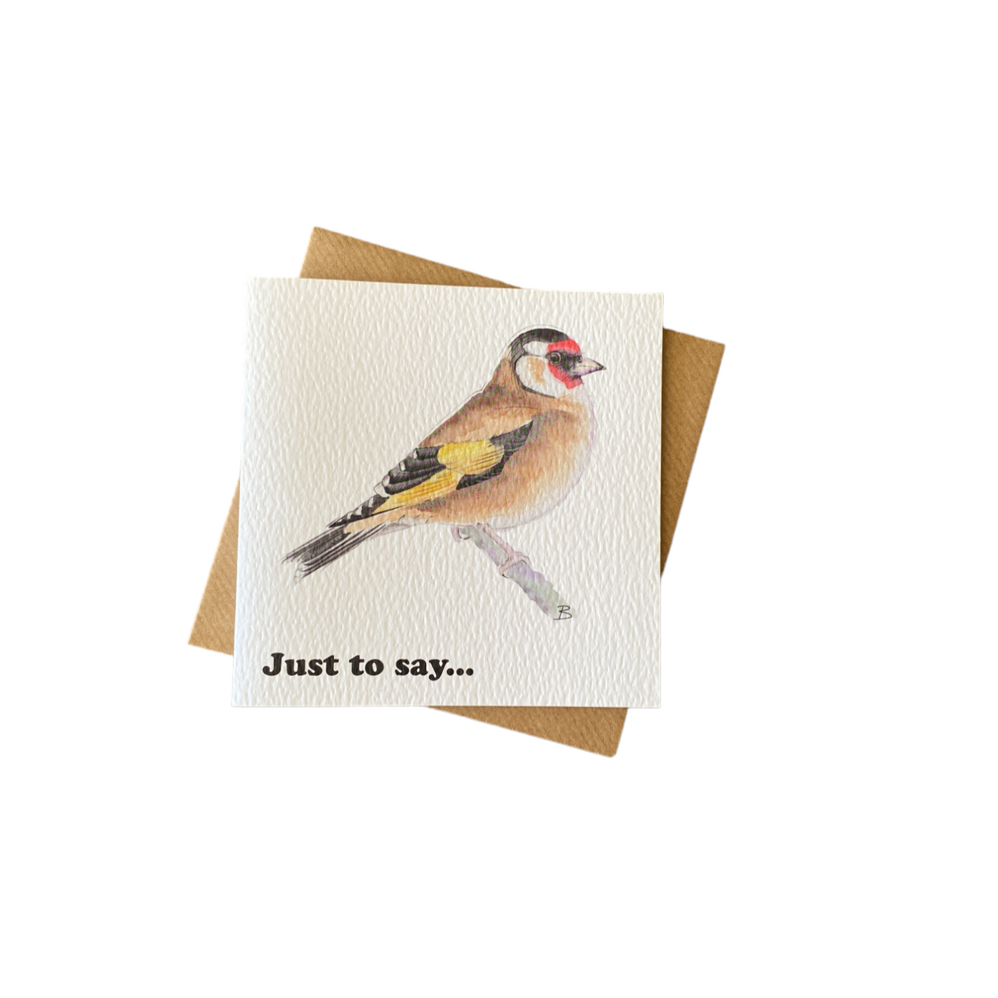 'Sweet Gold' Goldfinch "Just to say" Notecard