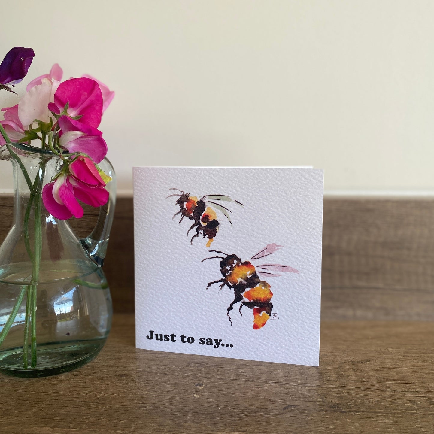 Bees just to say notecard