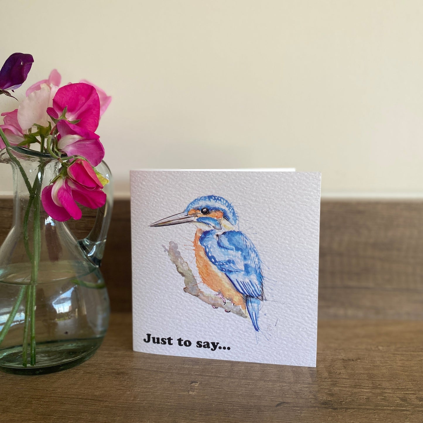 Catch of the day kingfisher just to say notecard