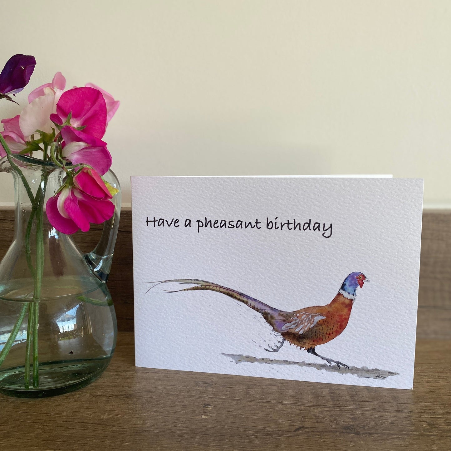 Have a pheasant birthday greetings card. Happy birthday card