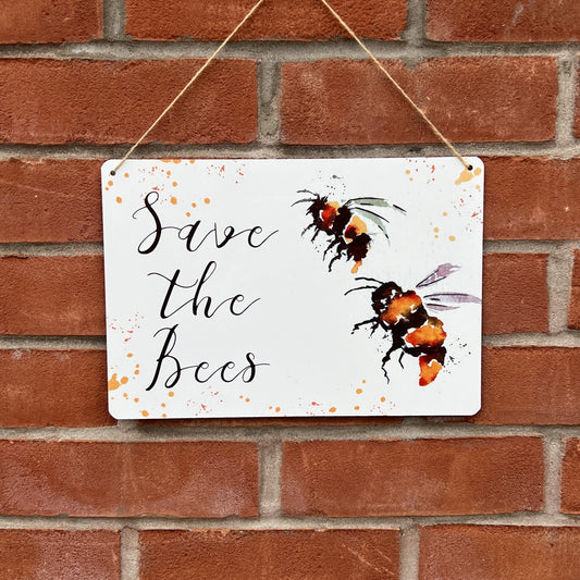 'Save the Bees' - Decorative Metal Wall Sign