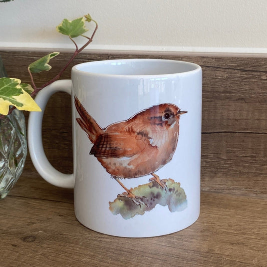 bustling little wren-wren-bird-mug