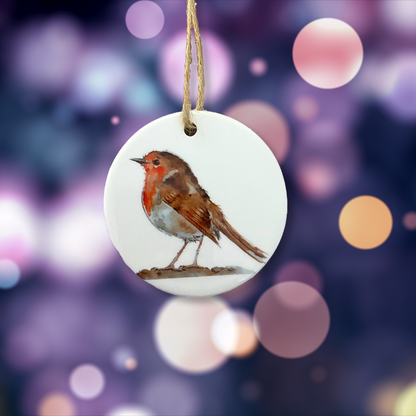 'Robins appear when loved ones are near' Ceramic Ornament