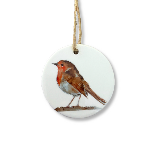'Robins appear when loved ones are near' Ceramic Ornament